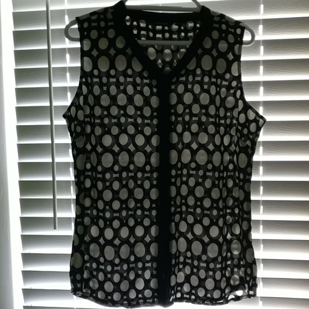 Sleeveless Polyester Blouse XL/16 Black &White